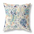 Palacedesigns 16 in. Peacock Indoor & Outdoor Zip Throw Pillow Off-White & Gray PA3103598